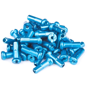 Ніпелі FireEye ALU 7075 2/14мм алюміній 38 шт блакитний