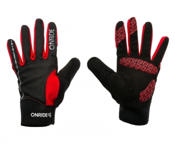 Рукавички ONRIDE Pleasure колір Чорний/Червоний розмір S