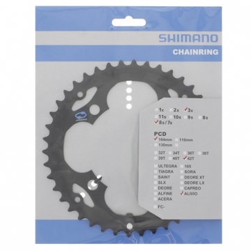 Зірка шатунів FC-M415, 42зуб, чорн, 7/8-швидк.