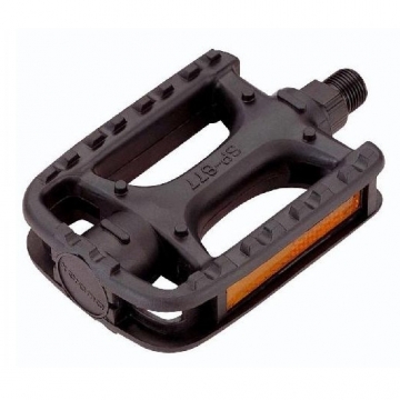 Педалі Longus  MTB пластик, чорний, світловідбивачі, насипні підшипники