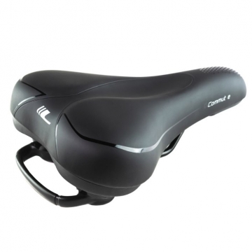 Сідло Longus COMUT-E L, чорний, з ручкою