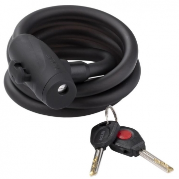 Замок тросиковий KLS Recoil чорний 12х1200 мм з кріпленням