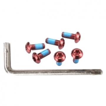 Гвинти Alligator для кріплення ротора Torx 6 шт + ключ червоні