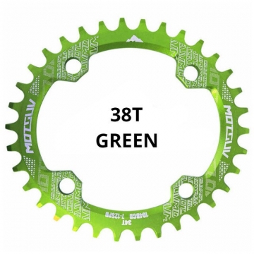 Звезда шатунов неспадайка овал 38T BCD 104 зеленая