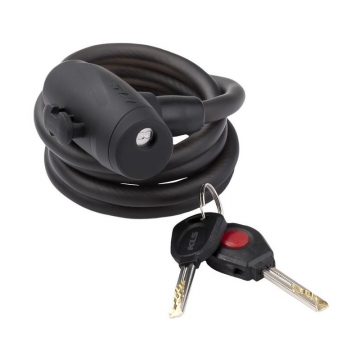 Замок тросиковий KLS Coil чорний 10х1200 мм